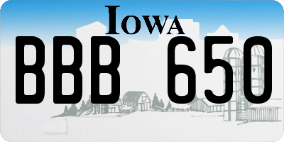 IA license plate BBB650