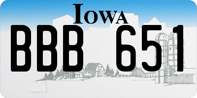 IA license plate BBB651