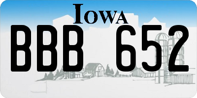 IA license plate BBB652