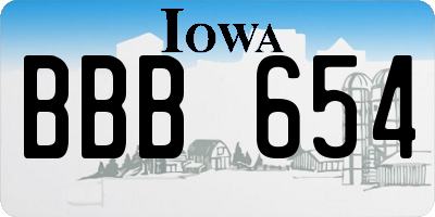 IA license plate BBB654