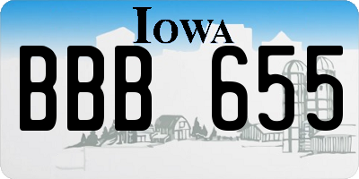 IA license plate BBB655