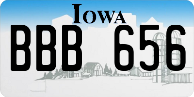 IA license plate BBB656