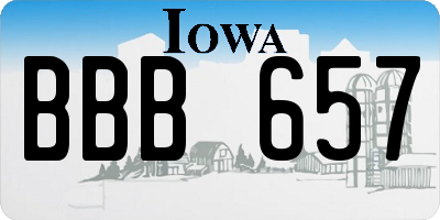 IA license plate BBB657