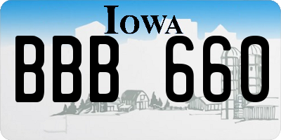 IA license plate BBB660