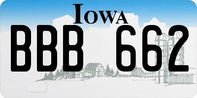 IA license plate BBB662