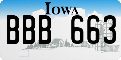 IA license plate BBB663