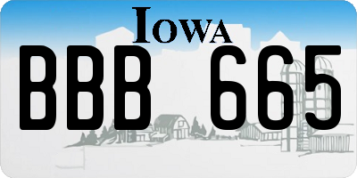 IA license plate BBB665
