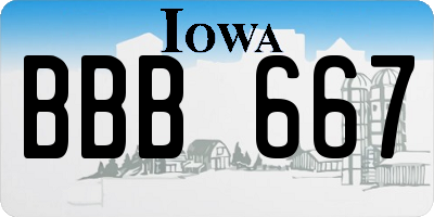 IA license plate BBB667