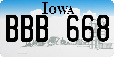IA license plate BBB668