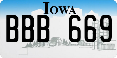 IA license plate BBB669