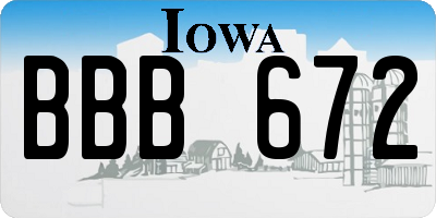 IA license plate BBB672