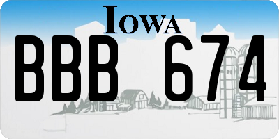 IA license plate BBB674