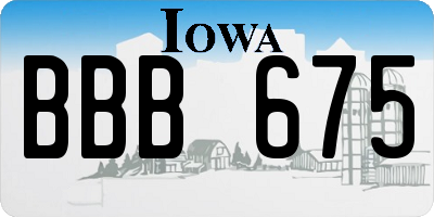IA license plate BBB675