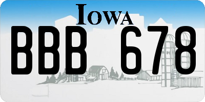 IA license plate BBB678