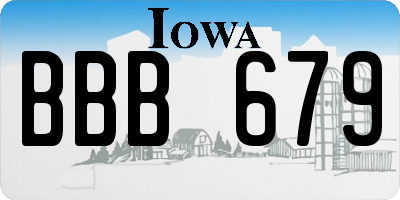 IA license plate BBB679
