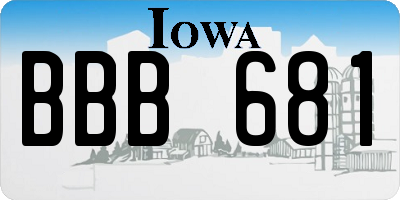 IA license plate BBB681