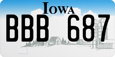 IA license plate BBB687