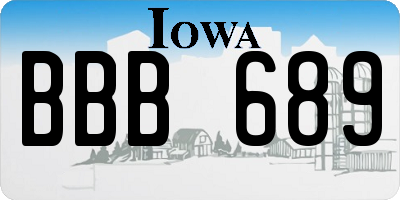 IA license plate BBB689