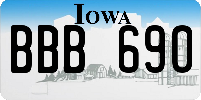 IA license plate BBB690