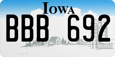 IA license plate BBB692