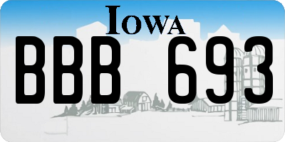 IA license plate BBB693