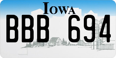 IA license plate BBB694
