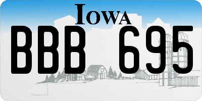 IA license plate BBB695