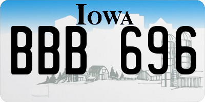 IA license plate BBB696