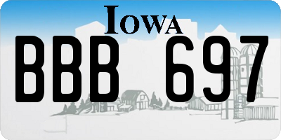 IA license plate BBB697