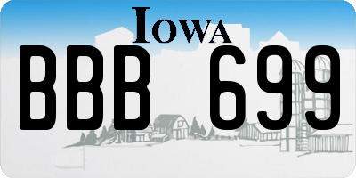 IA license plate BBB699