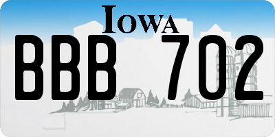 IA license plate BBB702