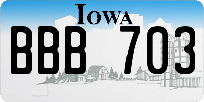 IA license plate BBB703