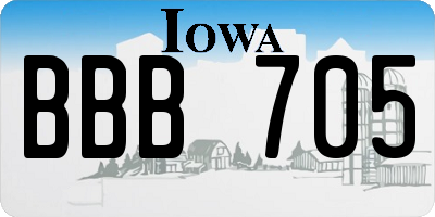 IA license plate BBB705