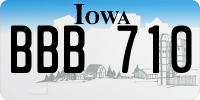 IA license plate BBB710
