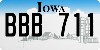 IA license plate BBB711