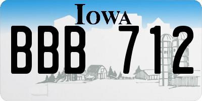 IA license plate BBB712