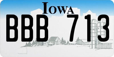 IA license plate BBB713