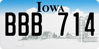 IA license plate BBB714