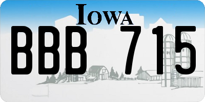 IA license plate BBB715