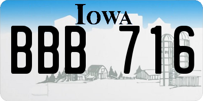 IA license plate BBB716