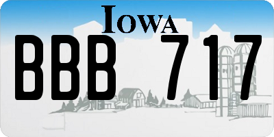 IA license plate BBB717