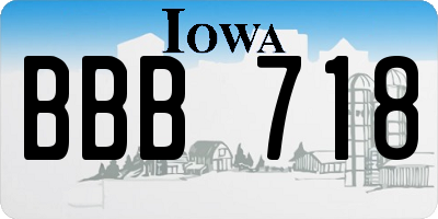 IA license plate BBB718