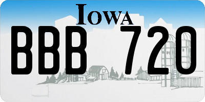 IA license plate BBB720