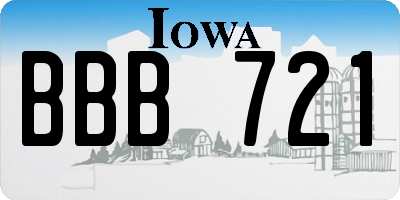 IA license plate BBB721