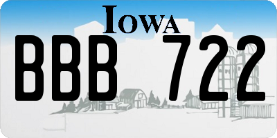 IA license plate BBB722