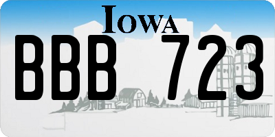 IA license plate BBB723