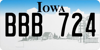 IA license plate BBB724