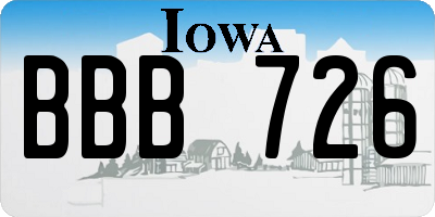 IA license plate BBB726