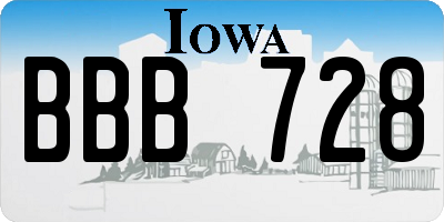 IA license plate BBB728