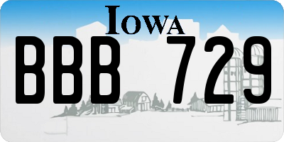 IA license plate BBB729